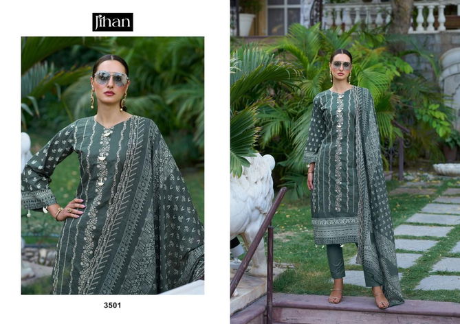 Bin Saeed Vol 12 By Jihan Embroidery Lawn Printed Pakistani Suits Wholesalers In Delhi
